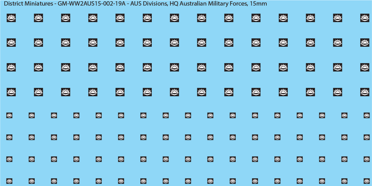 WW2 Australia - Australian Divisions/Unit Vehicle Flashes, 15mm Decals