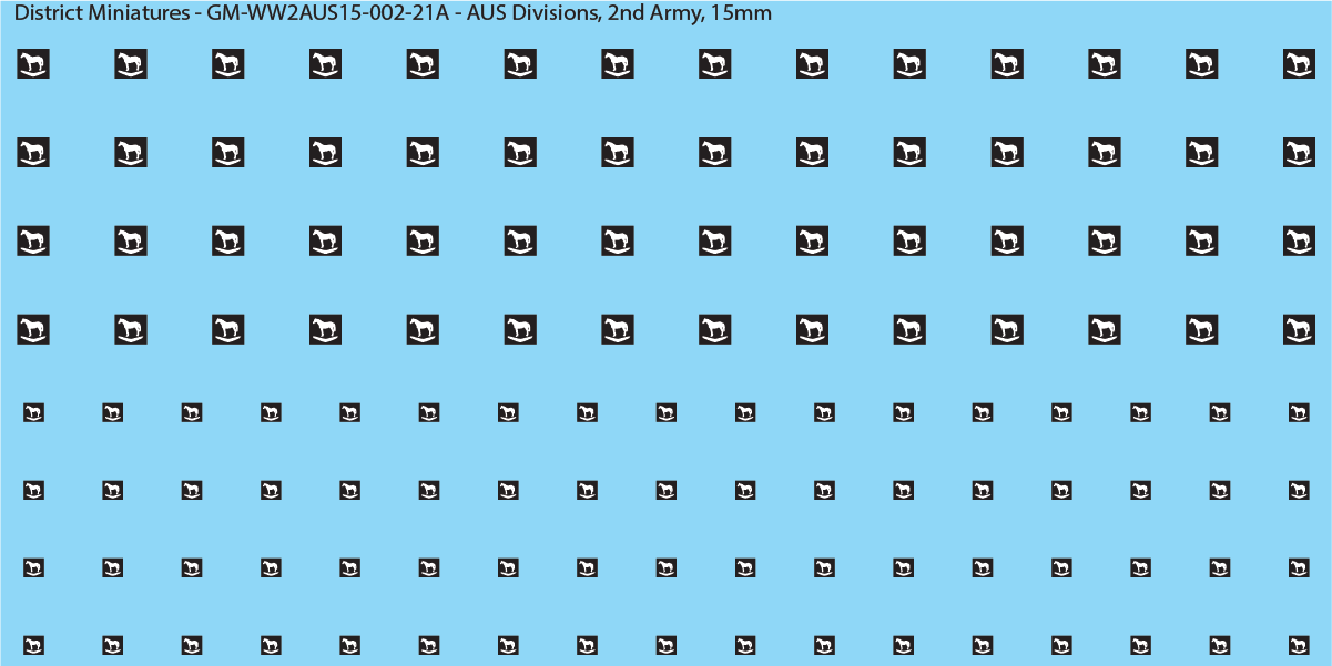 WW2 Australia - Australian Divisions/Unit Vehicle Flashes, 15mm Decals