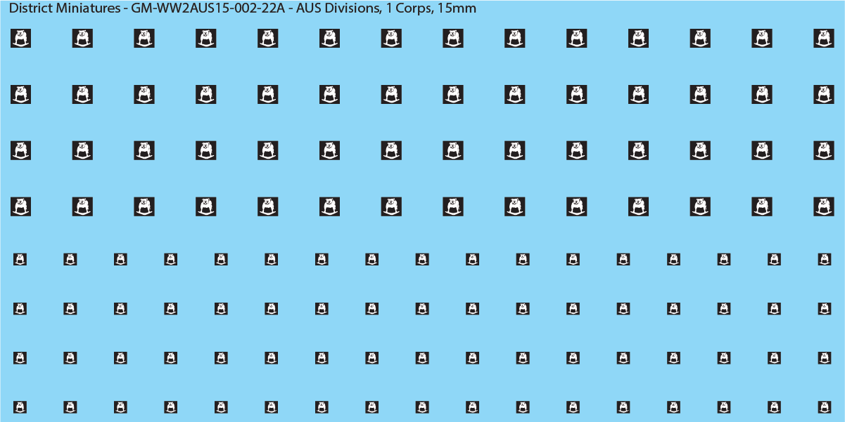 WW2 Australia - Australian Divisions/Unit Vehicle Flashes, 15mm Decals