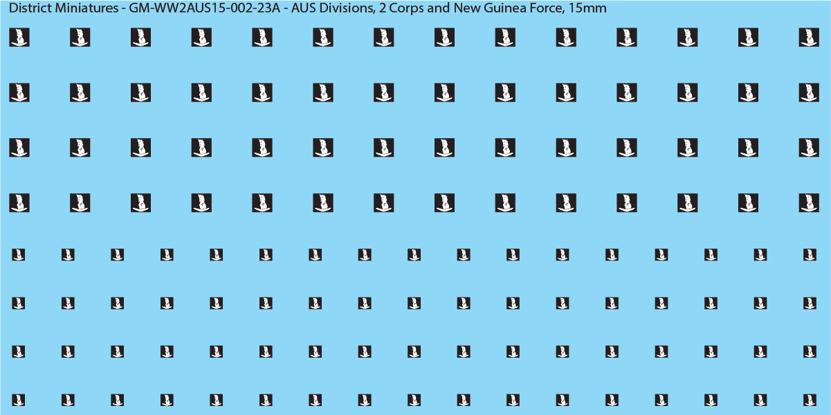 WW2 Australia - Australian Divisions/Unit Vehicle Flashes, 15mm Decals