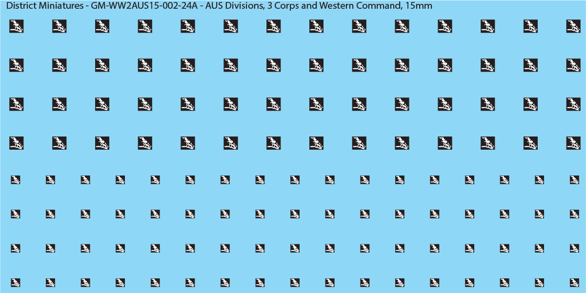 WW2 Australia - Australian Divisions/Unit Vehicle Flashes, 15mm Decals