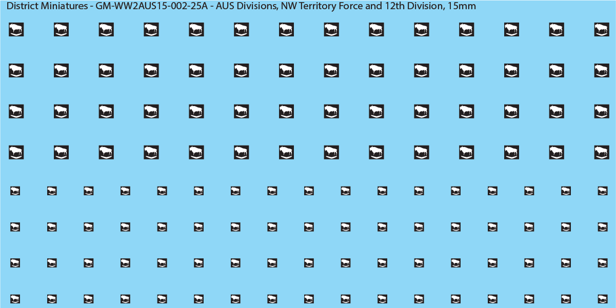 WW2 Australia - Australian Divisions/Unit Vehicle Flashes, 15mm Decals