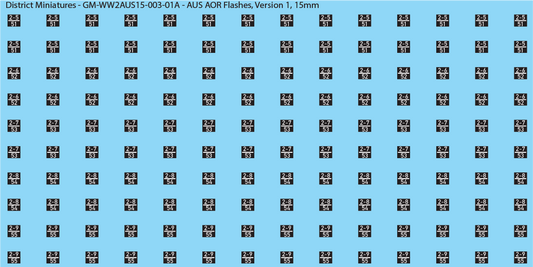 WW2 Australia - Australian AOR Flashes (Multiple Options), 15mm Decals