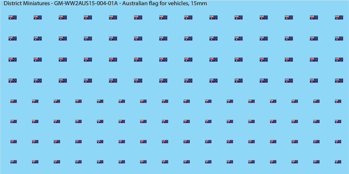 WW2 Australia - Australian Flags for Vehicles, 15mm Decals