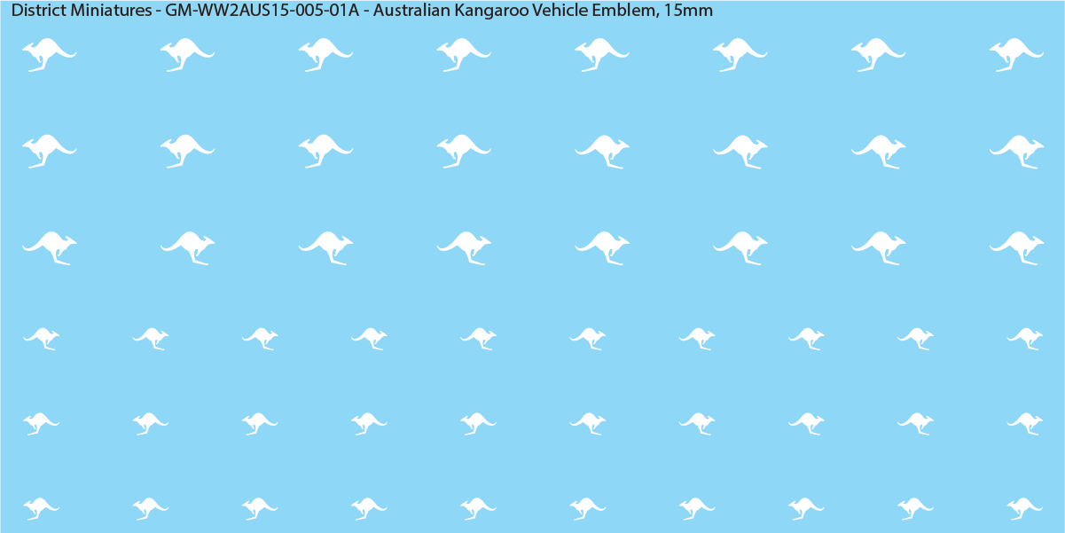 WW2 Australia - Australian Kangaroo Vehicle Emblem, 15mm Decals