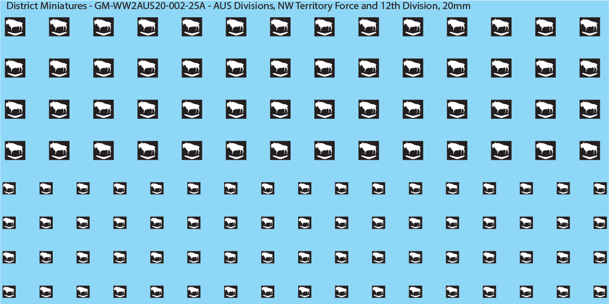 WW2 Australia - Australian Divisions/Unit Vehicle Flashes, 20mm Decals