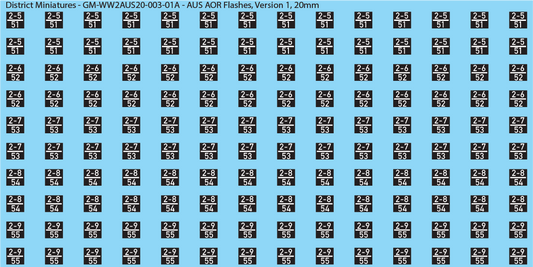 WW2 Australia - Australian AOR Flashes (Multiple Options), 20mm Decals