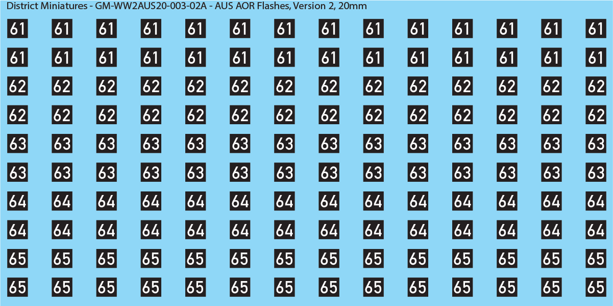 WW2 Australia - Australian AOR Flashes (Multiple Options), 20mm Decals