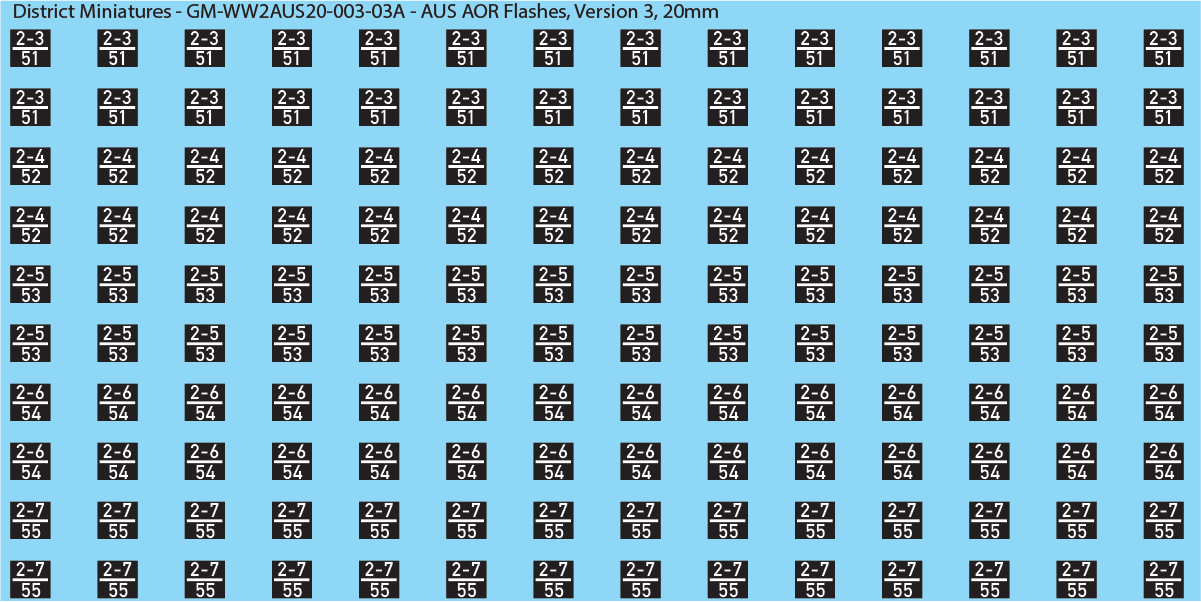 WW2 Australia - Australian AOR Flashes (Multiple Options), 20mm Decals