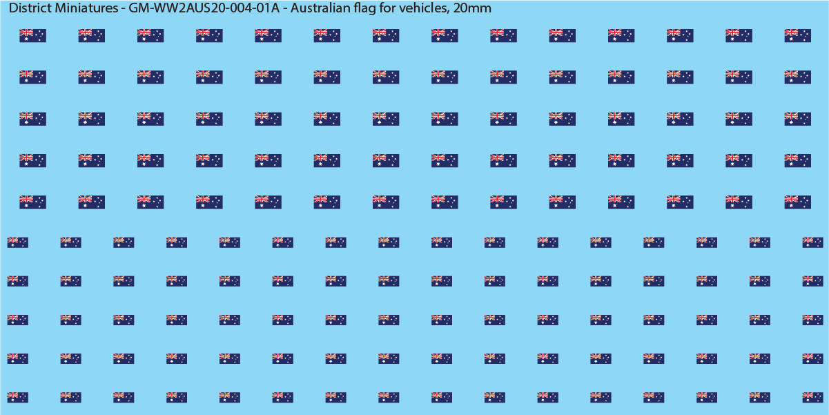 WW2 Australia - Australian Flags for Vehicles, 20mm Decals