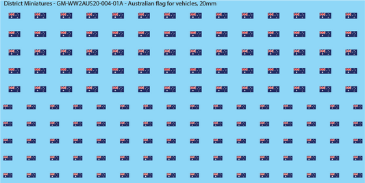 WW2 Australia - Australian Flags for Vehicles, 20mm Decals