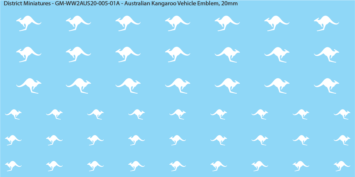 WW2 Australia - Australian Kangaroo Vehicle Emblem, 20mm Decals