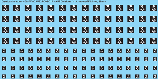 WW2 Australia - Australian Divisions/Unit Vehicle Flashes, 28mm Decals