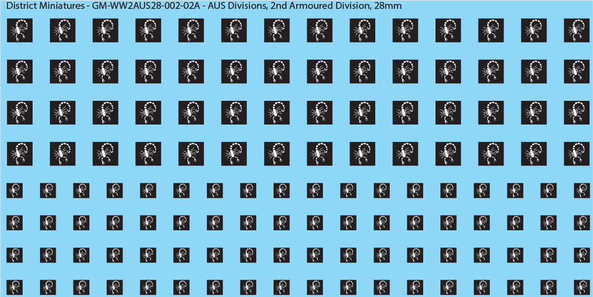 WW2 Australia - Australian Divisions/Unit Vehicle Flashes, 28mm Decals