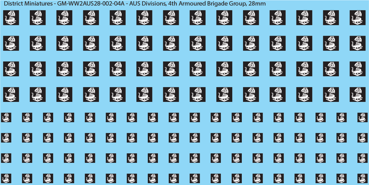 WW2 Australia - Australian Divisions/Unit Vehicle Flashes, 28mm Decals