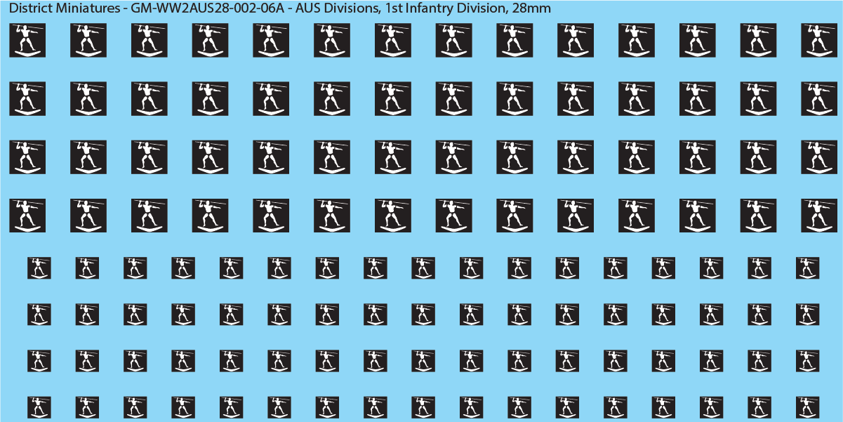 WW2 Australia - Australian Divisions/Unit Vehicle Flashes, 28mm Decals