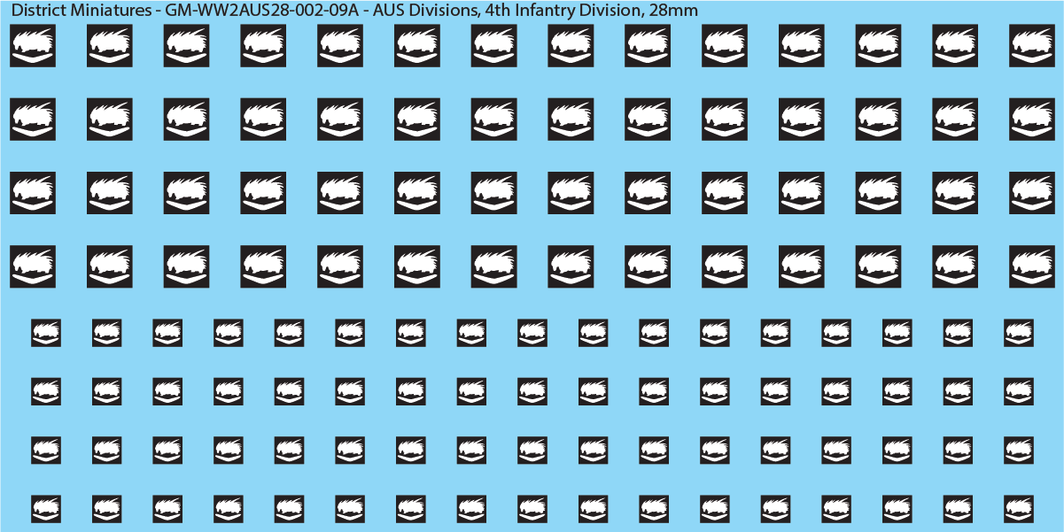 WW2 Australia - Australian Divisions/Unit Vehicle Flashes, 28mm Decals
