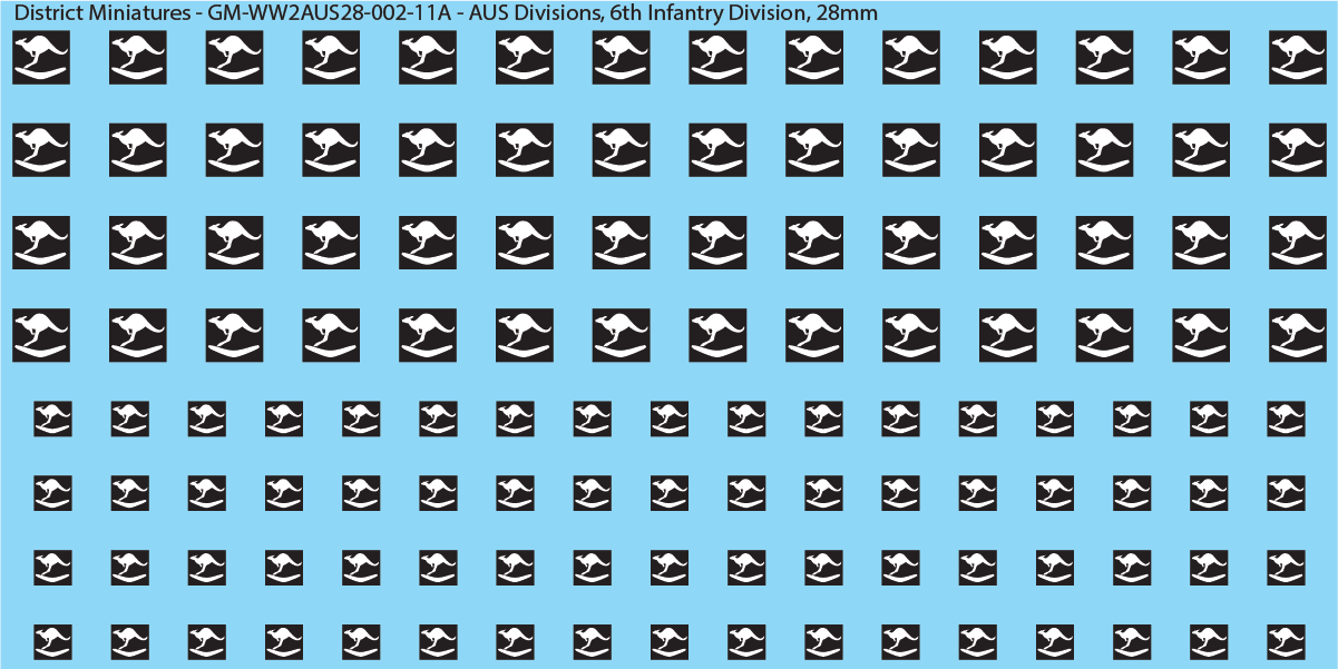 WW2 Australia - Australian Divisions/Unit Vehicle Flashes, 28mm Decals