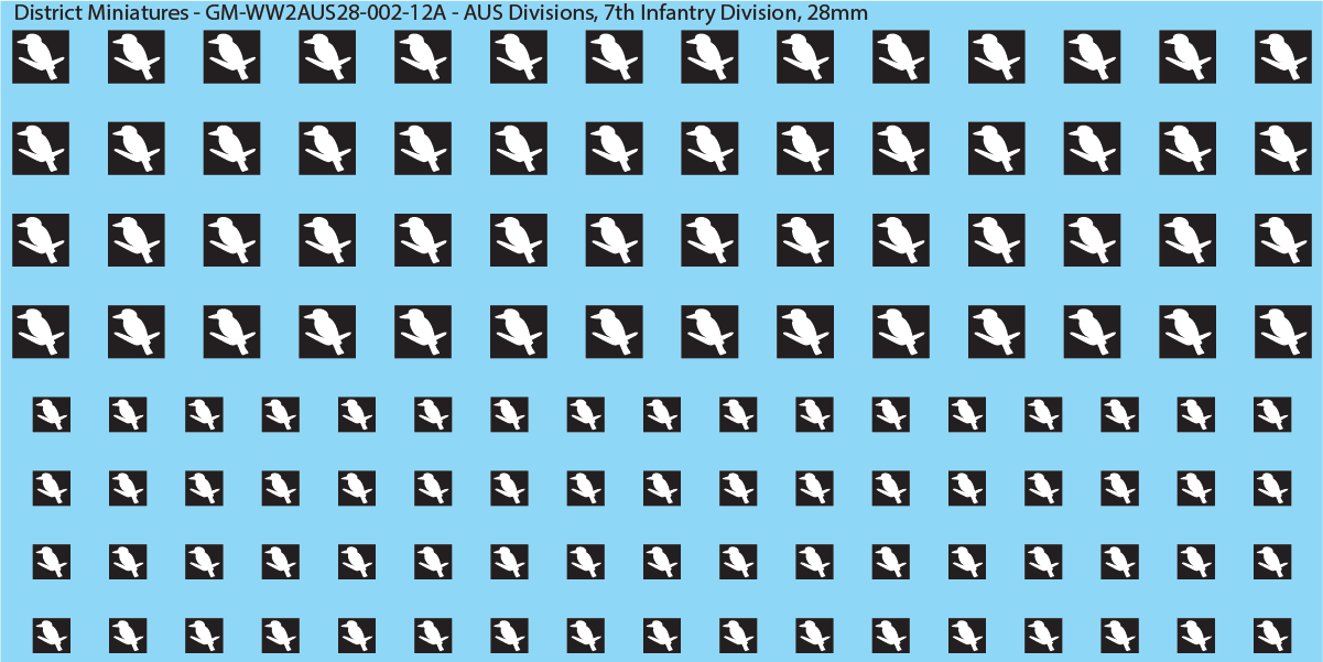 WW2 Australia - Australian Divisions/Unit Vehicle Flashes, 28mm Decals