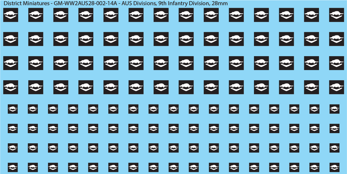 WW2 Australia - Australian Divisions/Unit Vehicle Flashes, 28mm Decals