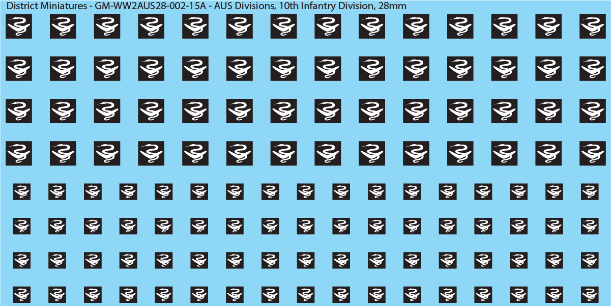 WW2 Australia - Australian Divisions/Unit Vehicle Flashes, 28mm Decals