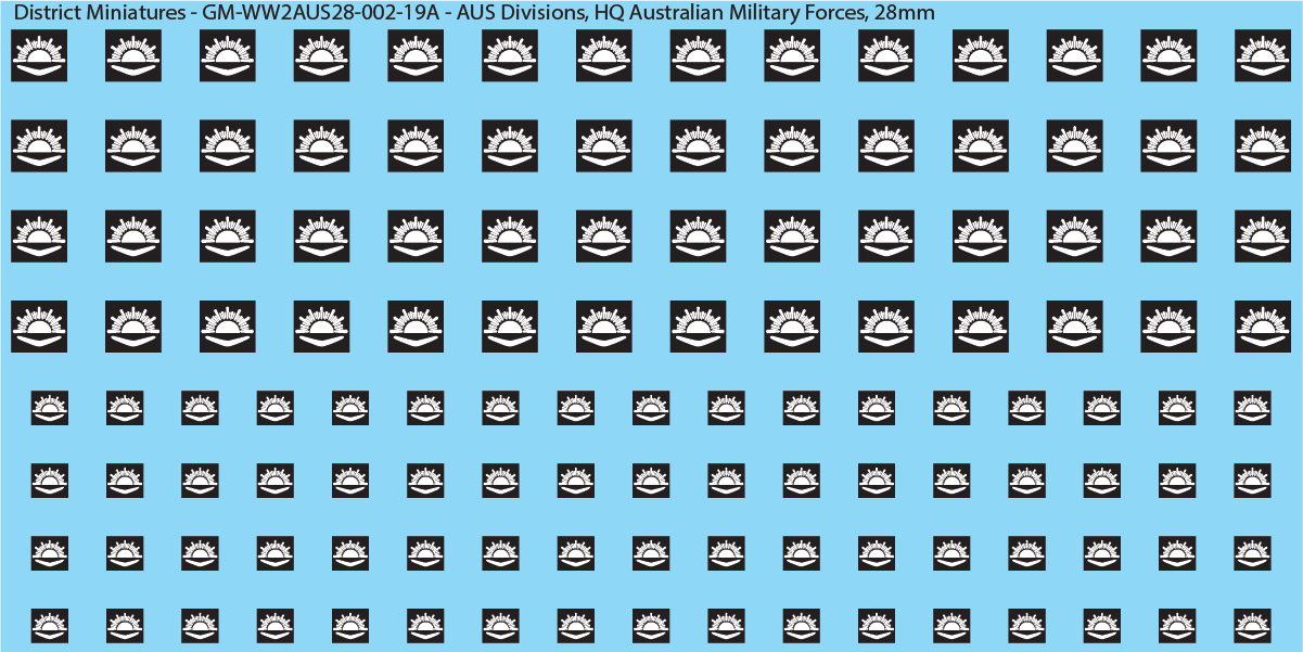 WW2 Australia - Australian Divisions/Unit Vehicle Flashes, 28mm Decals