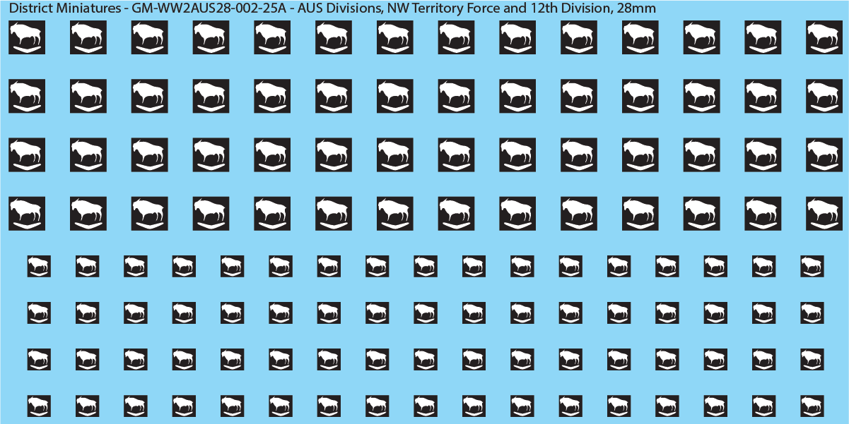 WW2 Australia - Australian Divisions/Unit Vehicle Flashes, 28mm Decals