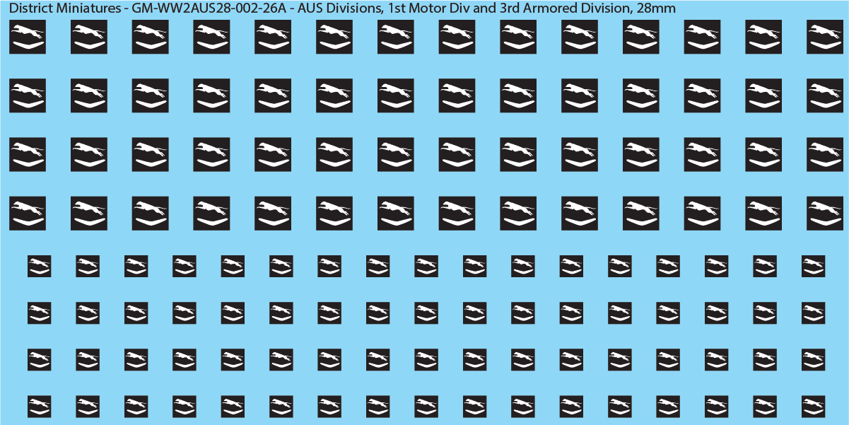 WW2 Australia - Australian Divisions/Unit Vehicle Flashes, 28mm Decals