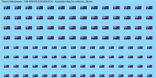 WW2 Australia - Australian Flags for Vehicles, 28mm Decals