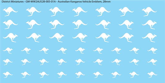 WW2 Australia - Australian Kangaroo Vehicle Emblem, 28mm Decals