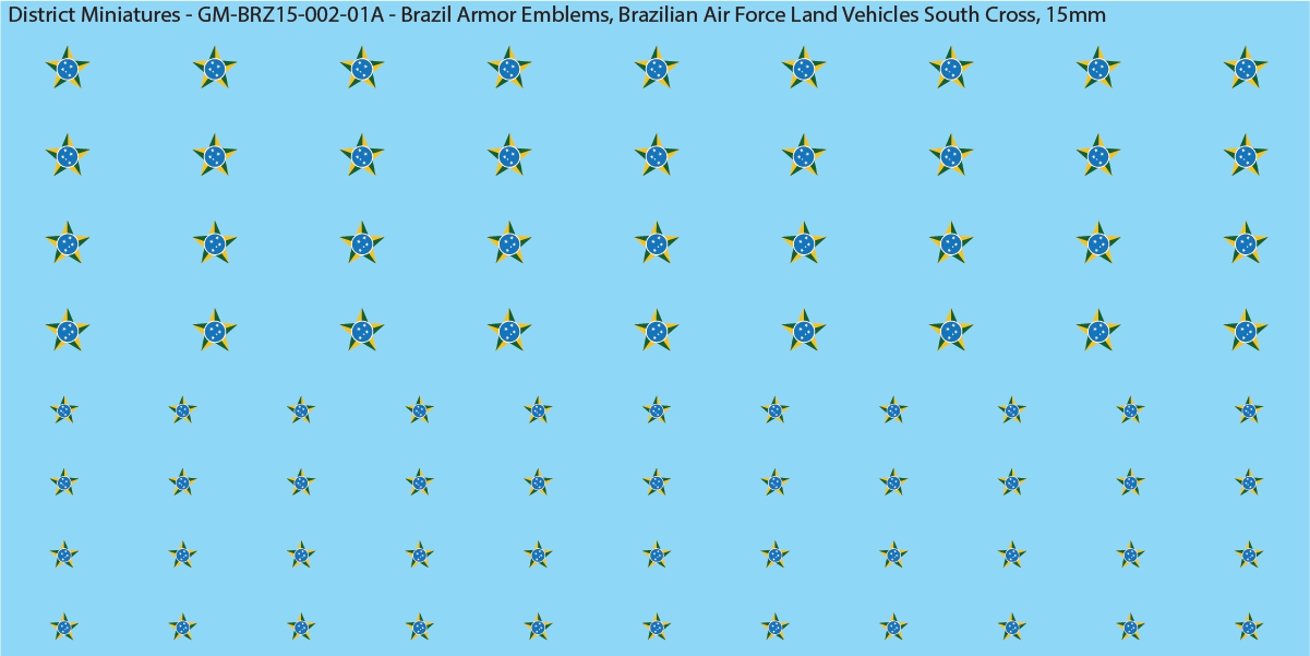 WW2 Brazil - Brazil Armor Emblems (Multiple Options), 15mm Decals
