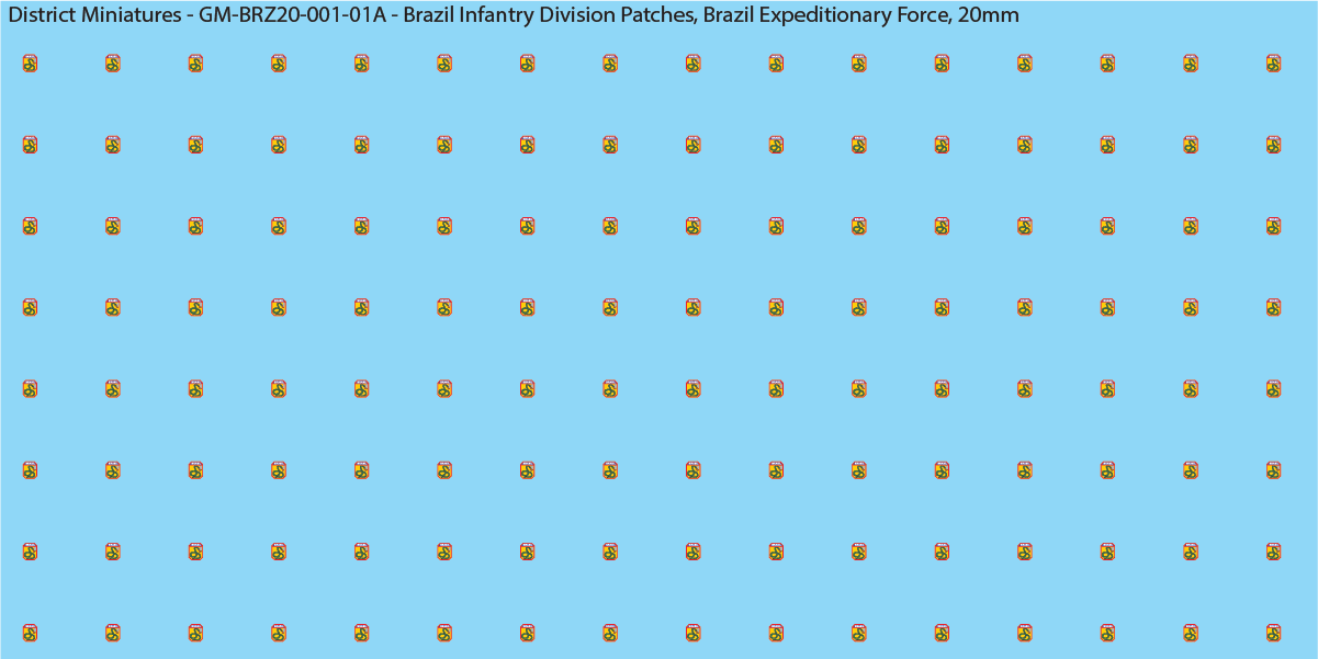 WW2 Brazil - Brazil Infantry Division Patches (Multiple Options), 20mm Decals