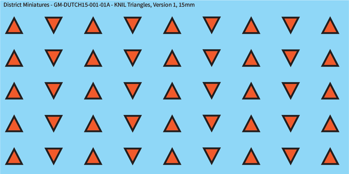 WW2 Dutch - Dutch KNIL Triangles, 15mm Decals