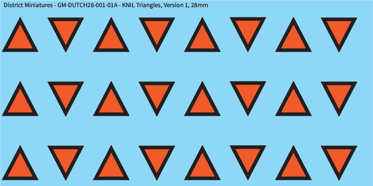 WW2 Dutch - Dutch KNIL Triangles, 28mm Decals