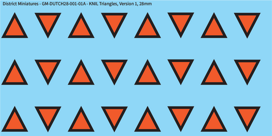 WW2 Dutch - Dutch KNIL Triangles, 28mm Decals