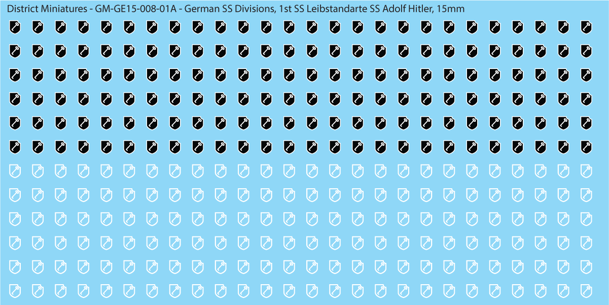 WW2 German SS Divisions, 15mm Decals