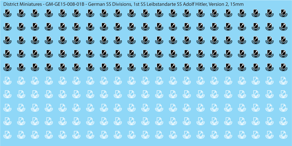 WW2 German SS Divisions, 15mm Decals