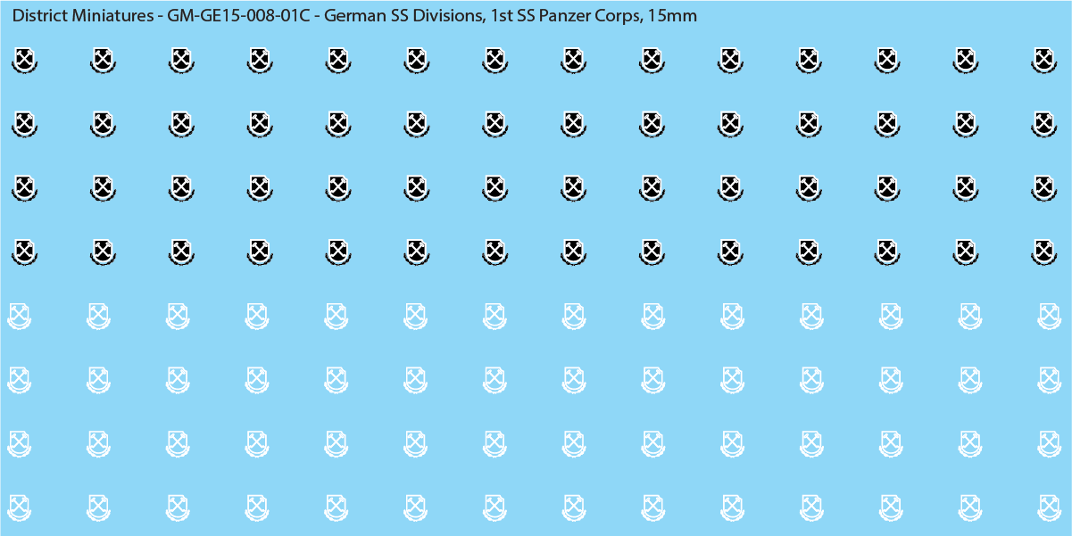 WW2 German SS Divisions, 15mm Decals