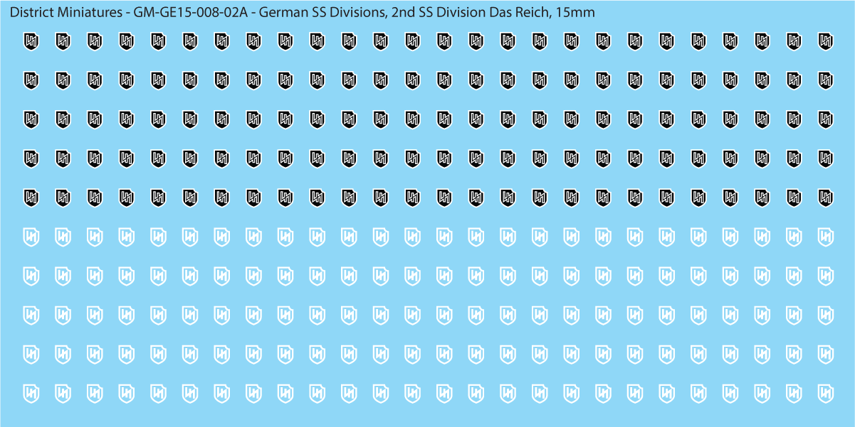 WW2 German SS Divisions, 15mm Decals