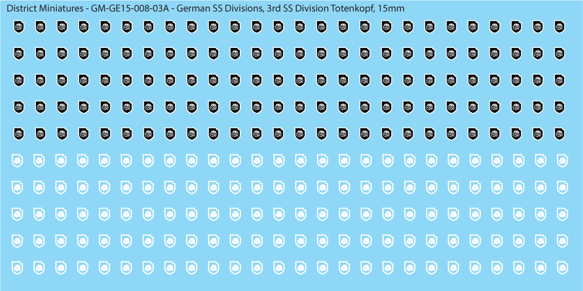 WW2 German SS Divisions, 15mm Decals