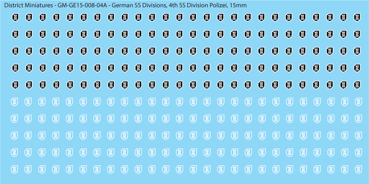 WW2 German SS Divisions, 15mm Decals