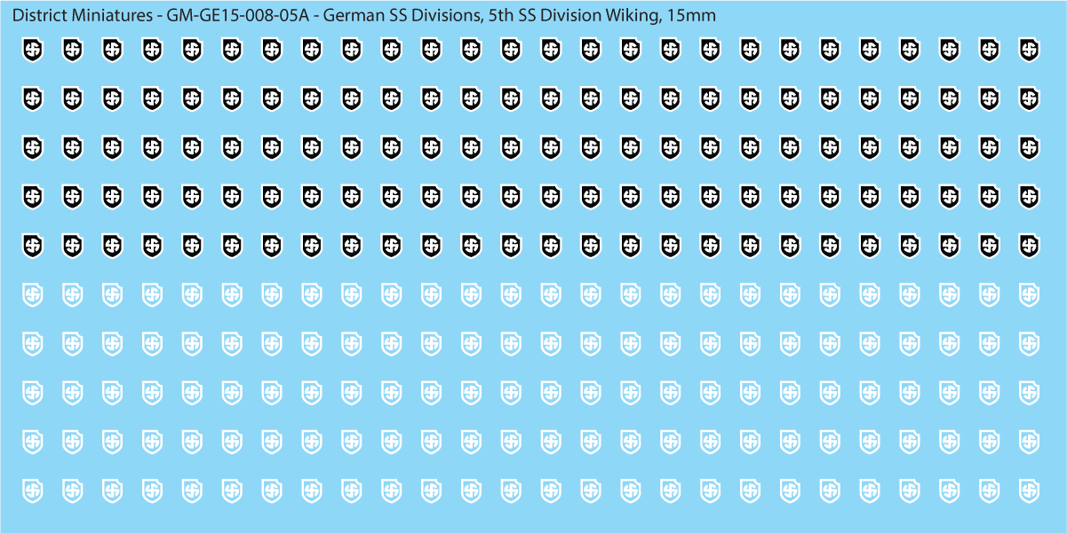 WW2 German SS Divisions, 15mm Decals