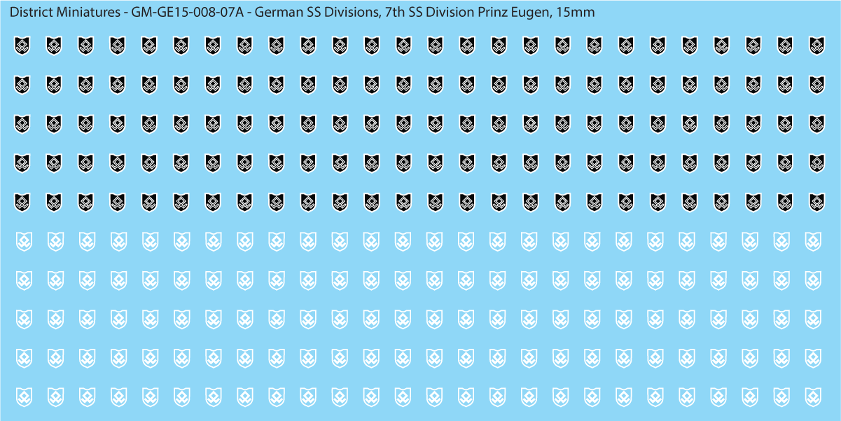 WW2 German SS Divisions, 15mm Decals