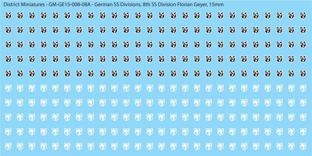 WW2 German SS Divisions, 15mm Decals