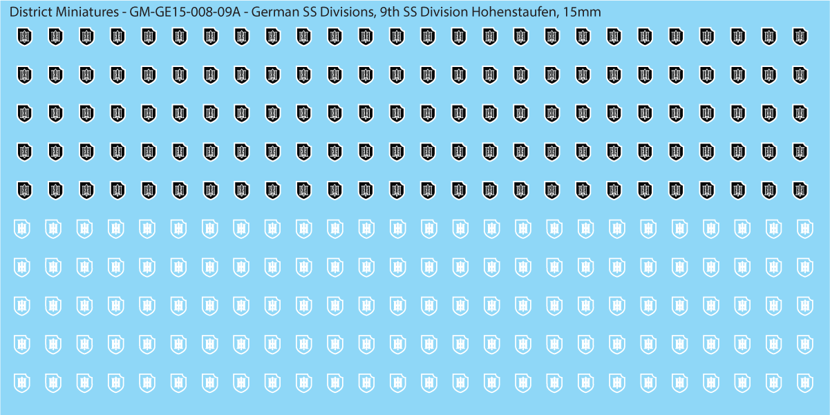 WW2 German SS Divisions, 15mm Decals