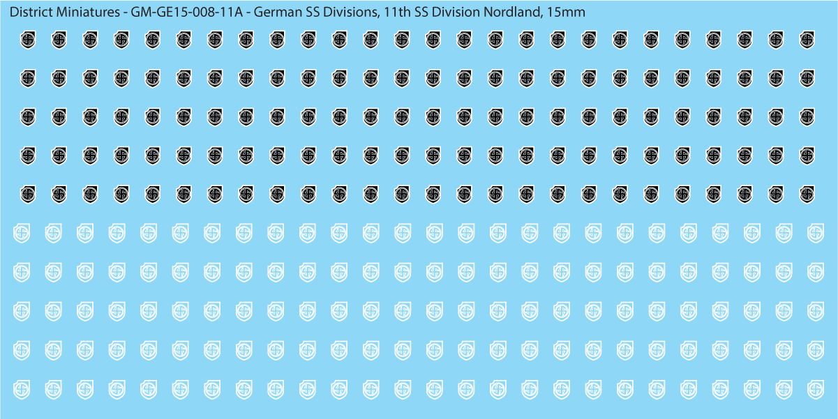WW2 German SS Divisions, 15mm Decals