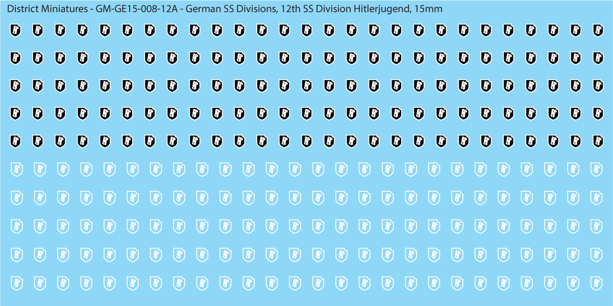 WW2 German SS Divisions, 15mm Decals