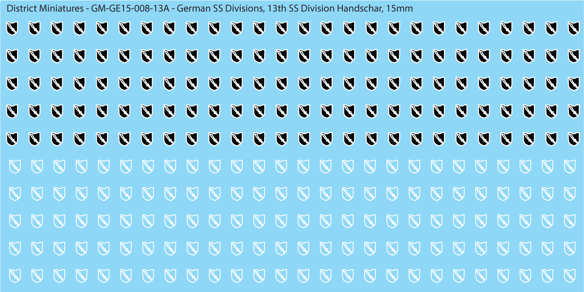 WW2 German SS Divisions, 15mm Decals