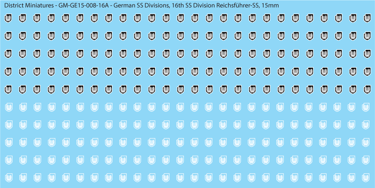 WW2 German SS Divisions, 15mm Decals