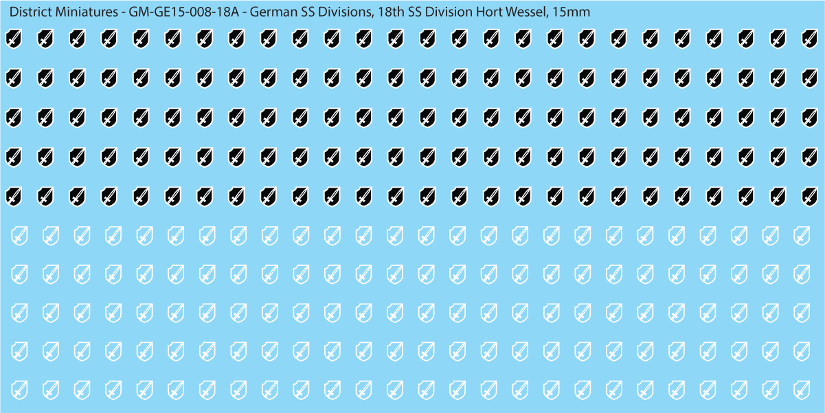 WW2 German SS Divisions, 15mm Decals